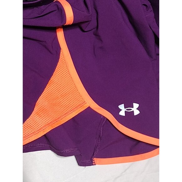 Under Armour Women's Fly-By 2.0 Shorts Brief Lined Purple-Pink Size M - Picture 5 of 6